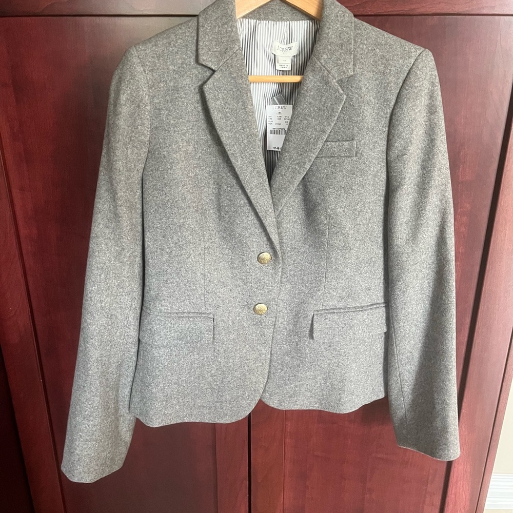 J. Crew Gray Blazer with Gold Buttons